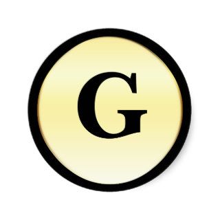 G   Letter G Initial Black and Gold Stickers