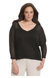 Lane Bryant Plus Size Lane Collection fabric blocked wedge top     Womens Size