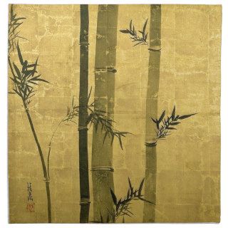 竹図, 光琳 Bamboo, Ogata Kōrin, Sumi e Napkin