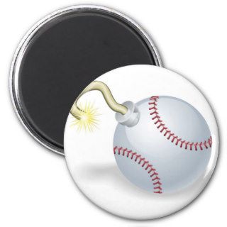 Baseball countdown bomb illustration fridge magnets