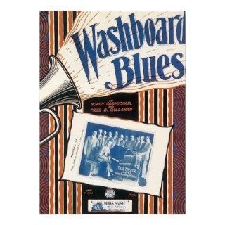 Washboard Blues Vintage Song sheet Cover Custom Invite