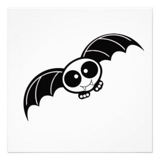 Cute Halloween Cartoon Bat Invitations