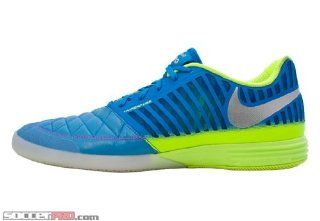 Nike FC247 Lunargato II Indoor Soccer Shoes   Blue with Lime  Sports Fan Soccer Equipment  Sports & Outdoors