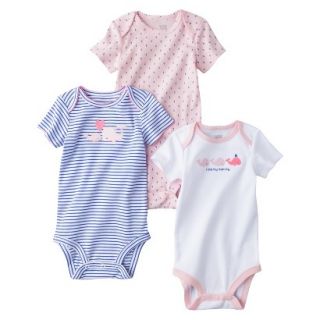Just One YouMade by Carters Newborn Girls 3 Pack Heart Whales Bodysuit  