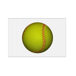 Yellow Softball With Pink Stitches Sign