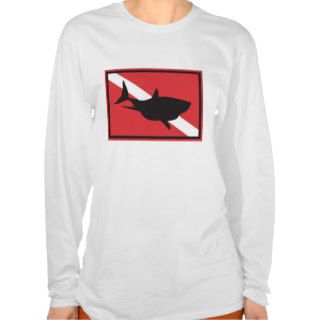 Shark Diving Flag Long Sleeve T Shirt