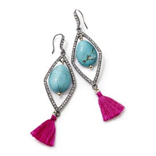 ZOË + SYD Simulated Turquoise Tassel Earrings, Womens
