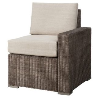 Threshold Tan Wicker Sectional Left Arm Chair Patio Furniture, Heatherstone