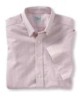 Wrinkle Resistant Classic Oxford Cloth Shirt, Traditional Fit Short Sleeve University Stripe