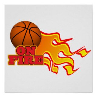 on fire basketball posters