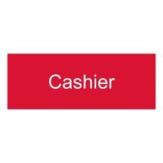 Cashier White on Red Engraved Sign EGRE 273 WHTonRed Information  Business And Store Signs 