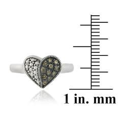 DB Designs Sterling Silver 1/8ct TDW Champagne Diamond Heart Ring DB Designs Diamond Rings
