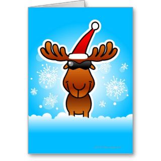 Reindeer Playing Santa Card