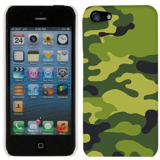Apple iPhone 5 Camouflage Green Yellow Hard Case Phone Cover Cell Phones & Accessories