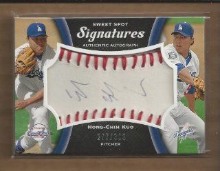 2008 Sweet Spot Signatures Red Stitch Blue Ink #HK Hong Chih Kuo Auto 277/300 Sports Collectibles