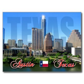 Skyline of Downtown Austin, Texas Postcards