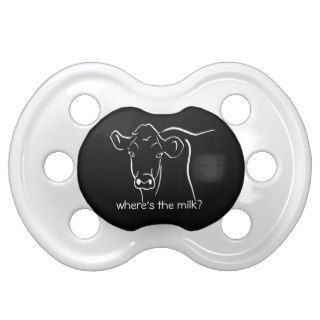 Black and White Cow Wheres the Milk? Pacifier