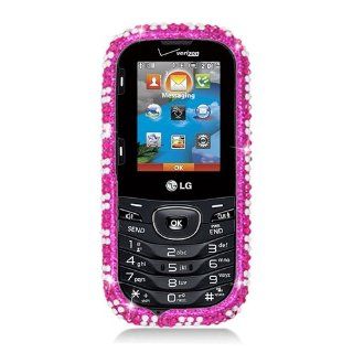 Eagle Cell PDLGUN251F302 RingBling Brilliant Diamond Case for LG Cosmos 2/Cosmos 3 UN251   Retail Packaging   Hot Pink Zebra Cell Phones & Accessories