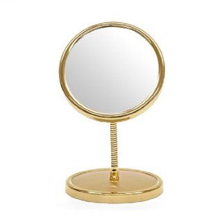 Frasco 5 3/4 inch Polished Brass Swan Neck Mirror (7X) Beauty