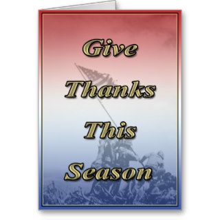 Patriotic Give Thanks Military Greeting Card
