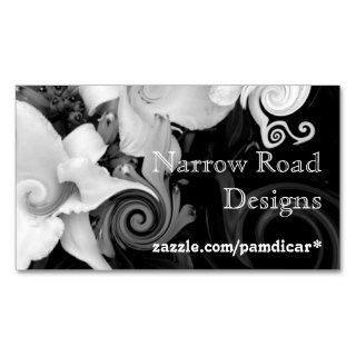 Black Floral Swirls Business Card Template