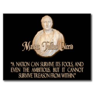 Cicero Quote on Treason Post Card