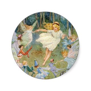 DANCING IN THE FAIRY RING ROUND STICKER