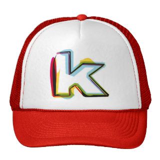 Abstract and colorful letter k trucker hats