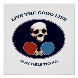 Pirate Skull Good Life Table Tennis Print