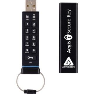 Apricorn Aegis Secure Key FIPS Validated 16 GB USB 2.0 256 bit AES CBC Encrypted Flash Drive ASK 256 16GB (Black) Computers & Accessories