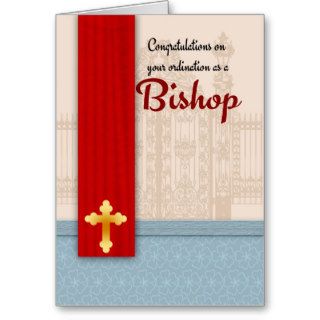 Congratulations Bishop Ordination In Parchment Greeting Cards