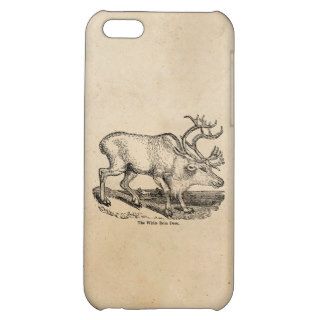 Vintage White Reindeer 1800s Christmas Template iPhone 5C Case