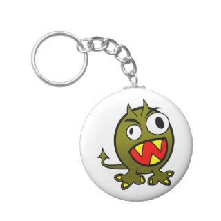 Small Funny Angry Green Monster Keychains