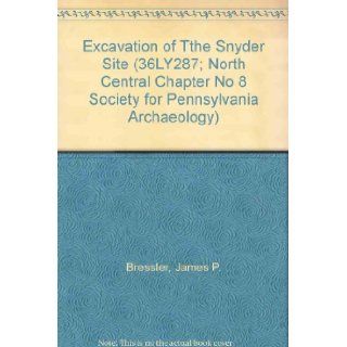 Excavation of Tthe Snyder Site (36LY287; North Central Chapter No 8 Society for Pennsylvania Archaeology) James P. Bressler, Harry D. Rainey Books