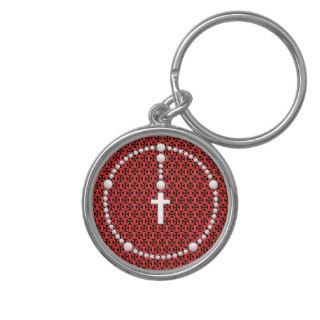 Rosary with Iron Cross Pattern Key Chain