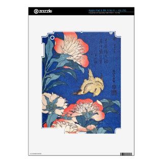 Paeonia Lactiflora and Atlantic Canary (Hokusai) Decals For iPad 3