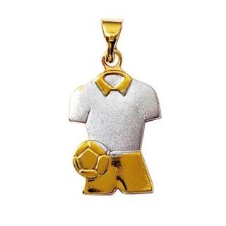 So Chic Jewels   18K Gold Plated Football Soccer Ball Shirt Jersey & Short 2 Color Pendant Jewelry