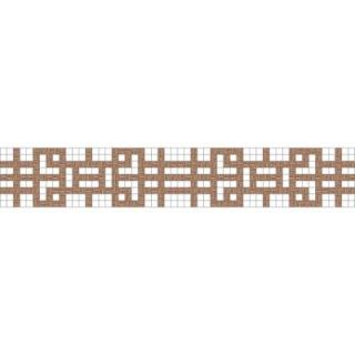 Mosaic Loft Lattice Copper Border 117.5 in. x 4 in. Glass Wall and Light Residential Floor Mosaic Tile 078 0201