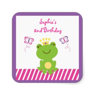Frog Princess Birthday Stickers