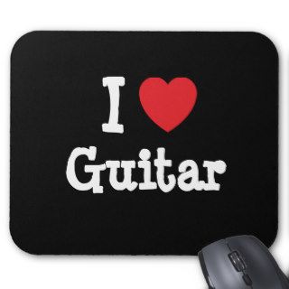 I love Guitar heart custom personalized Mouse Pad