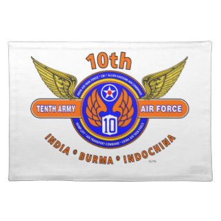 10TH ARMY AIR FORCE "ARMY AIR CORPS" WW II PLACE MATS
