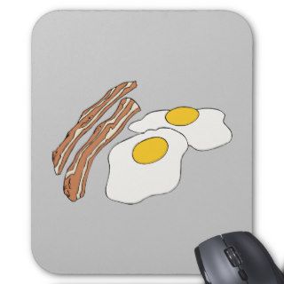 Bacon Eggs Breakfast Junk Snack Food Cartoons Art Mousepad