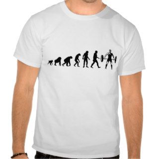 Human Evolution Weight Lifter T Shirt