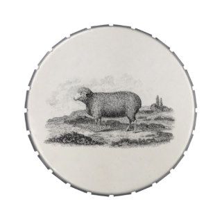 Vintage 1800s Merino Sheep Ewe Lamb Template Jelly Belly Tins