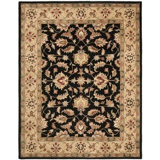 Handmade Heritage Kerman Black/ Gold Wool Rug (5' x 8') Safavieh 5x8   6x9 Rugs