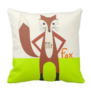 Lime Mr. Fox Pillow