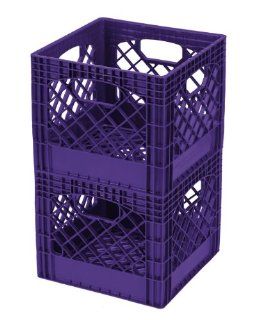 Buddeez MC01016P268C Milk Crates, 16 Quart, Purple, 2 Pack  