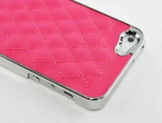 LiViTech(TM) C Design Cushion Quilted Deluxe Chrome PU Leather Case for Apple iPhone 5 (Hot Pink) Cell Phones & Accessories