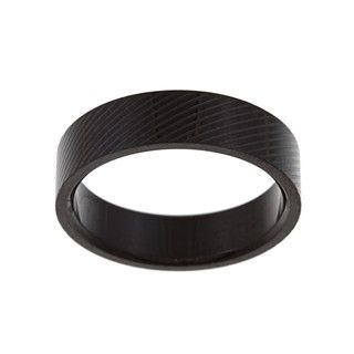 Black plated Stainless Steel Men's Lined Wedding style Band Men's Rings