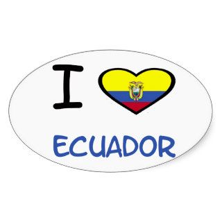 I Heart Ecuador Oval Sticker